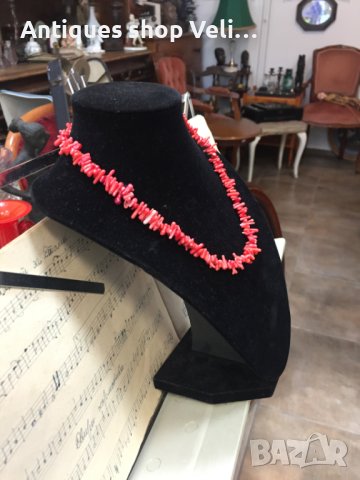 Колие от червен корал №4052, снимка 2 - Антикварни и старинни предмети - 40828892