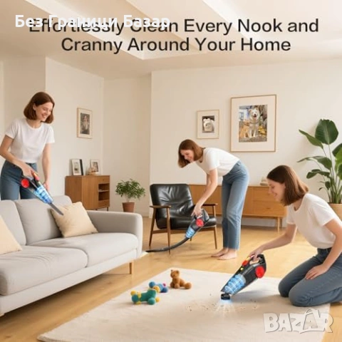 Нова ръчна безжична Акумулаторна мини прахосмукачка 9000Pa за кола и дом, снимка 8 - Прахосмукачки - 54045290