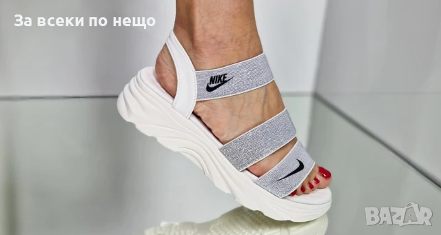 Nike Дамски Сиви Сандали С Бяла Подметка Найк от 36 до 41 номер Код P746, снимка 3 - Сандали - 50679013