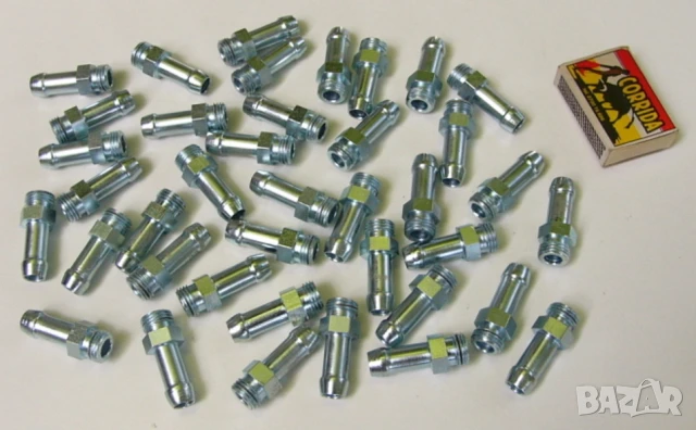 Нови Стоманени МУФИ Гайки ДЪРЖАЧ и ЩУЦЕРИ с резба 1/4" за Маркучи за Въздух Шлаух Ф10мм и др. БАРТЕР, снимка 2 - Други инструменти - 50669154