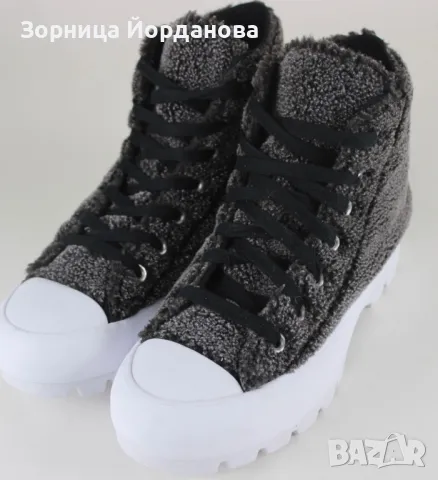 Converse Chuck Taylor All-Star Hi Grey Fur, снимка 7 - Кецове - 49783495