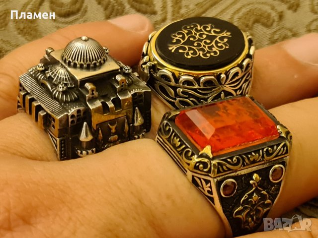 мъжки сребърен пръстен с две лица, снимка 8 - Пръстени - 35123860