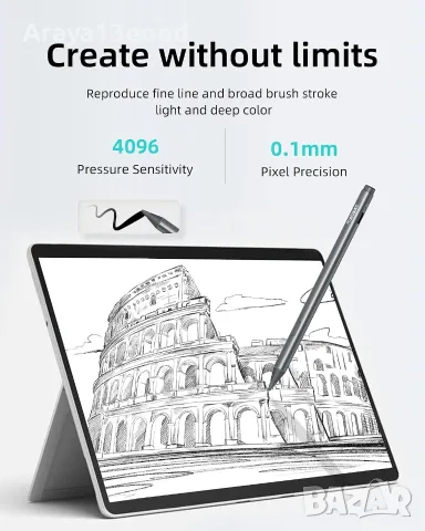 Стилус писалка Metapen M2 за Microsoft Surface – 4096 нива на натиск, Tilt, Eraser, бързо зареждане, снимка 6 - Друга електроника - 55897878
