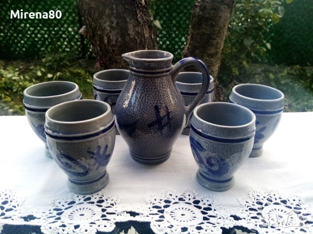 Сервиз за вино - немска солна керамика 