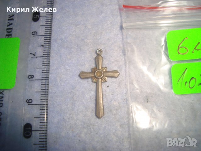 СТАРО СТИЛНО МАЛКО НАГРЪДНО РЕТРО КРЪСТЧЕ ПОСРЕБРЕНО 24697, снимка 5 - Антикварни и старинни предмети - 36982863