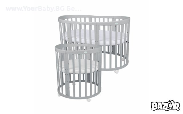 Кошара за Бебе Смарт 7в1 Овал, Детско Легло 0-10 год. - Цвят Сива