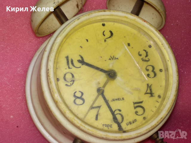 SLAVA MADE in USSR Стар КОЛЕКЦИОНЕРСКИ РУСКИ БУДИЛНИК МЕХАНИЧЕН НАСТОЛЕН ЧАСОВНИК СЛАВА СССР 30783, снимка 11 - Антикварни и старинни предмети - 44548894