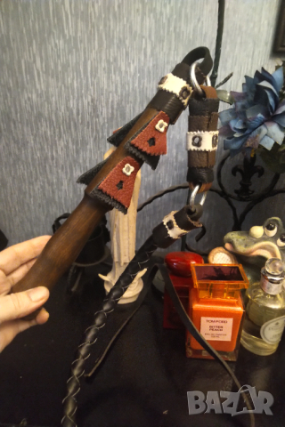 Камшик ръчна изработка ,кожа дърво ., снимка 5 - Други - 44781095