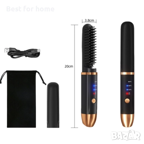Електрическа четка за изправяне на коса, MOSMAOO,USB зареждане тип C , снимка 2 - Друга електроника - 52804164
