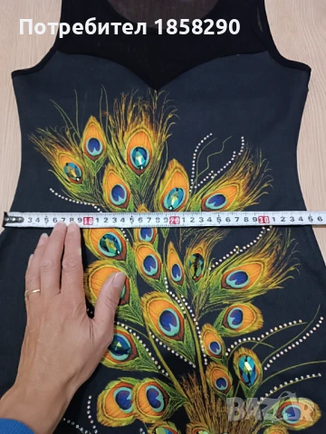  Елегантна Черна рокля с мънисти, снимка 5 - Рокли - 50525754