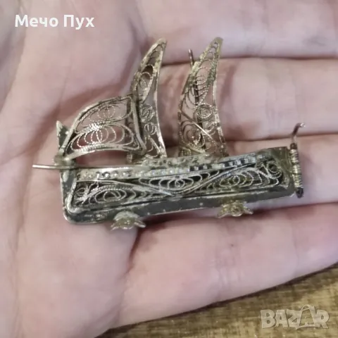 Сребърна миниатюра на стара римска галера - филигран, снимка 8 - Антикварни и старинни предмети - 49786236