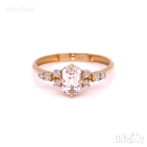 Златен дамски пръстен 1,38гр. размер:53 14кр. проба:585 модел:34426-6, снимка 1