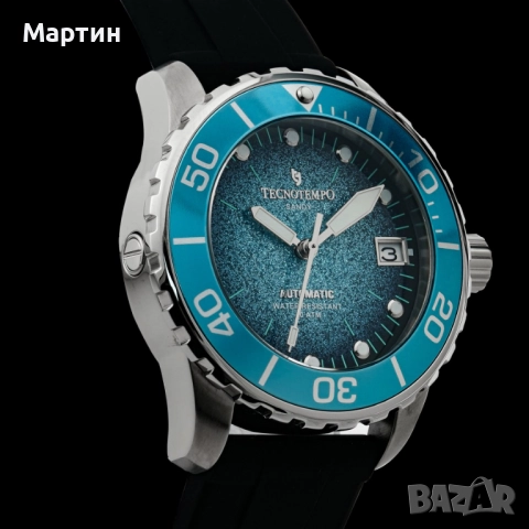 Автоматичен часовник - Tecnotempo - “SANDY” – Sky Blue - 300 метра, снимка 3 - Мъжки - 52367566