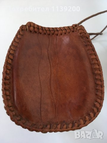 Винтидж френска чанта от 60-те естествена кожа цвят коняк, снимка 7 - Чанти - 29939273