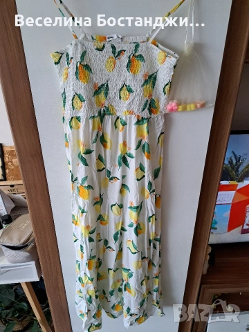 Дълга рокля на лимони, снимка 4 - Рокли - 54038707