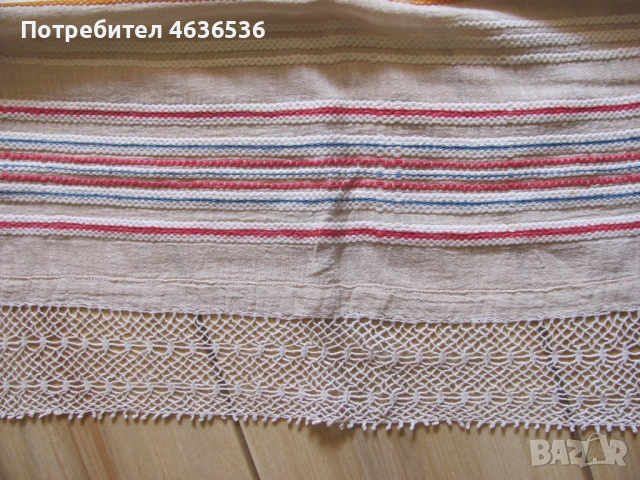 Кърпа, месал, кенар, ръчна изработка , 120х60см., снимка 2 - Антикварни и старинни предмети - 53258525