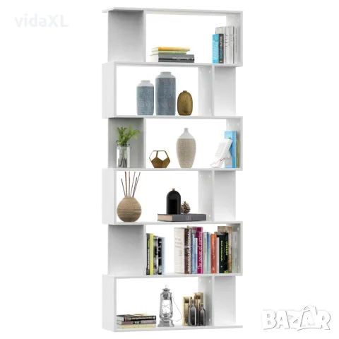 vidaXL Библиотека/разделител за стая бяла 80x24x192 см инженерно дърво, снимка 3 - Етажерки - 56147757