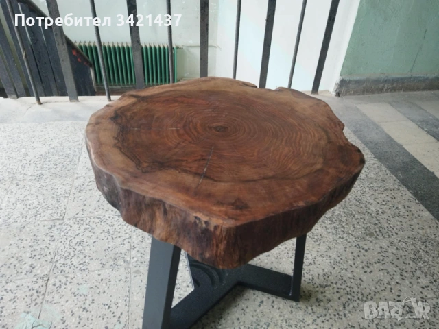 Масичка от шайба на орех , снимка 2 - Маси - 53914089