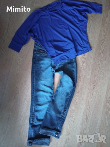 Лот дънки и блуза m/l, снимка 2 - Дънки - 38436961