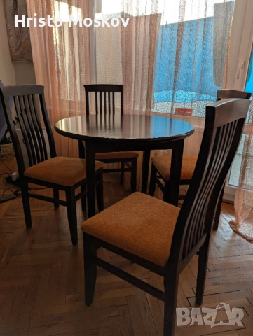 Кръгла маса Ф90 и 4 стола