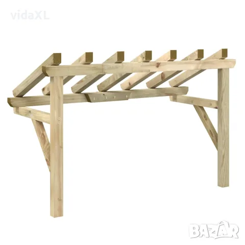 vidaXL Навес за врата, 200x100x100 см, бор масив, снимка 6 - Входни врати - 56147634