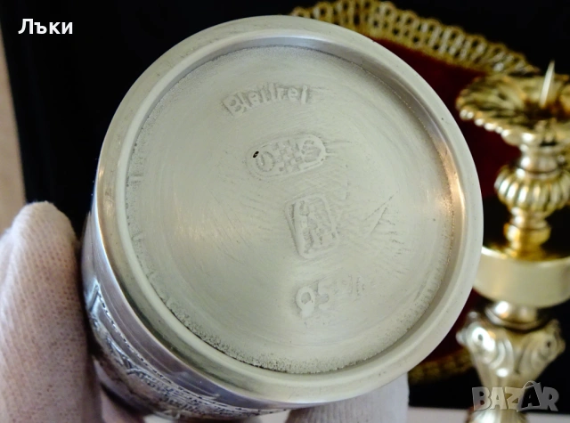 Калаена чаша 450 мл.,рицар,замък,знамена. , снимка 8 - Антикварни и старинни предмети - 54305658