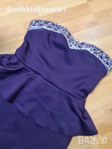 Официална рокля в лилаво с пайети и камъни, снимка 2 - Рокли - 48342980