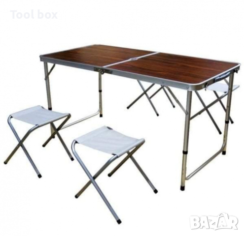 Къмпинг маса с 4 стола, снимка 2 - Барбекюта - 36504304