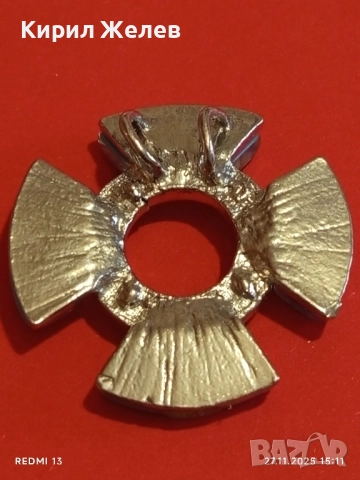 Колие МОРАНО с тюркоазени детайли и сребрист метален елемент с кристали 52175, снимка 5 - Колиета, медальони, синджири - 52562517