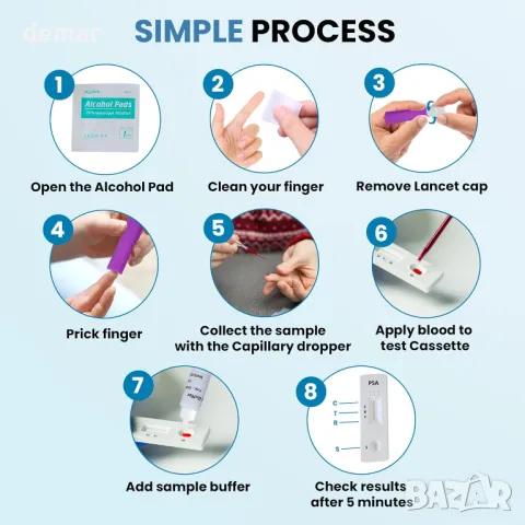 HSO Простатно здраве: Тест за PSA в кръвта за самостоятелно използване, снимка 3 - Други стоки за дома - 49828024