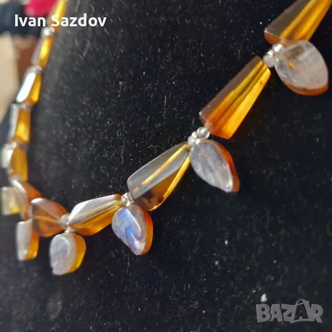 Кехлибарено колие ✨️Moonstone✨️ , снимка 3 - Колиета, медальони, синджири - 48738196