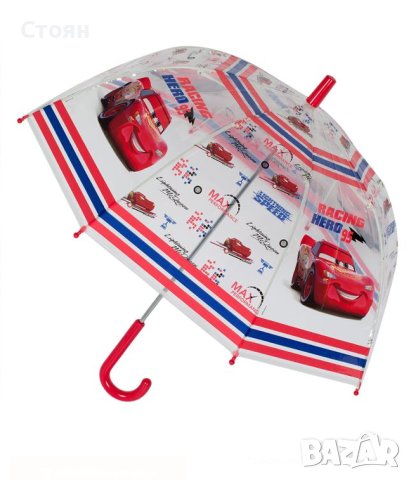 McQueen  60 см ръчен чадър за дъжд тип бастун за деца, снимка 2 - Чадъри - 42877267