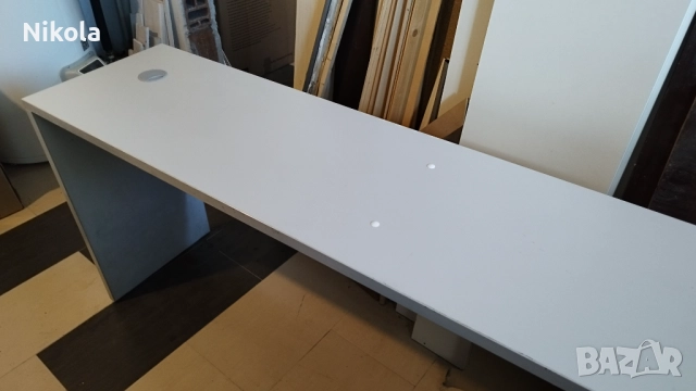 Бюро - офис маса 160/40/72см светло сиво, снимка 3 - Работни маси и бюра - 51715843