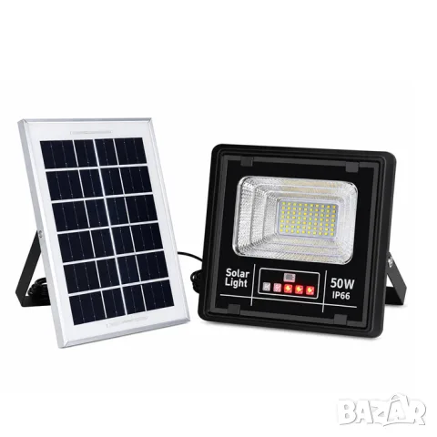 Соларен LED прожектор 50W с външен панел