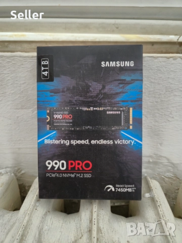 Нов Samsung SSD 990 PRO 4TB PCIe 4.0 NVMe 2.0 M.2 V-NAND 3-bit MLC, 256-bit Encryption