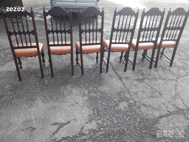 Столове антикварни махагон №011, снимка 7 - Столове - 52546943