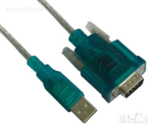 Кабел USB2.0 към Serial Port RS-232 За компютър, лаптоп 1.20m VCom SS001171 Cable USB to RS-232 DE-9, снимка 1 - Кабели и адаптери - 33988638