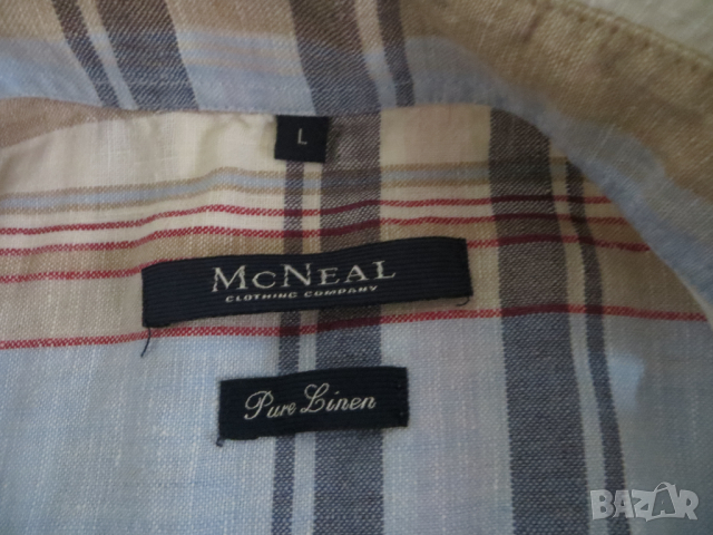 Мъжка риза с къс ръкав от лен McNeal, снимка 4 - Ризи - 36533334