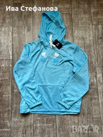 Under Armour USA оригинално електриково синьо  ново худи блуза спотно горнище с качулка ново етикета, снимка 2 - Суичъри - 49299726