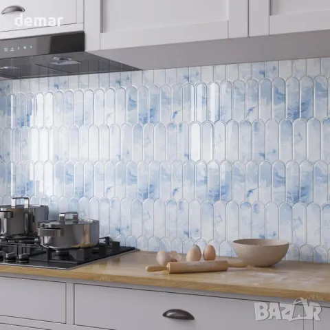 VaryPaper 3D сини мраморни плочки-стикери, 30,5 см x 30,5 см - 10 броя, снимка 2 - Други - 49706838