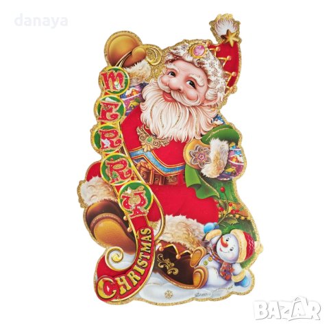 4262 3D хартиена коледна украса за стена Merry Christmas, 50 cm, снимка 2 - Декорация за дома - 42916049