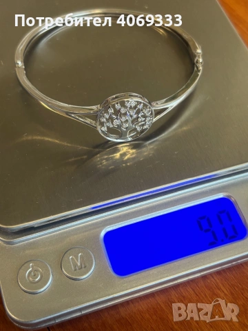 Сребърна гривна с  Дърво и камъчета 925 , снимка 2 - Гривни - 54172117