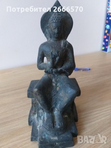 Китайска бронзова статуетка на буда, снимка 9 - Антикварни и старинни предмети - 35001543