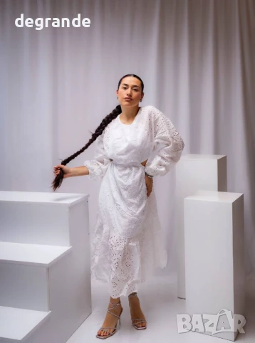 Дантелена бяла ролкя , снимка 3 - Рокли - 50905552