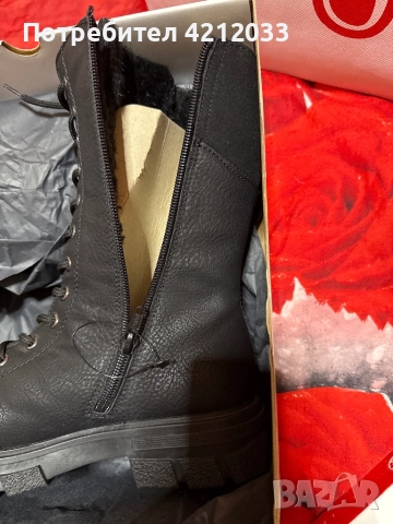 Дамски боти естествена кожа Rieker , снимка 3 - Дамски боти - 52595338