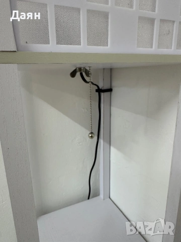 Подова лампа HOMCOM с мрежест дизайн и 2-степенни рафтове , снимка 4 - Настолни лампи - 53110510