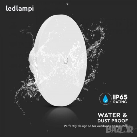 LED Стенен Осветител 12W Кръг Бял 3в1 Димиране IP65, снимка 4 - Лампи за стена - 44310991