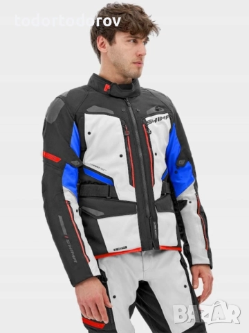 Мъжко текстилно мото яке SHIMA DUNE Red/Blue,протектори,вентилация, снимка 4 - Аксесоари и консумативи - 51870377