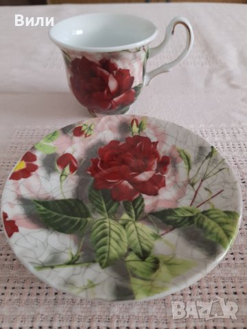 Италиански фин порцелан Ellegi 2 чаши с чинийки, снимка 6 - Сервизи - 40562550