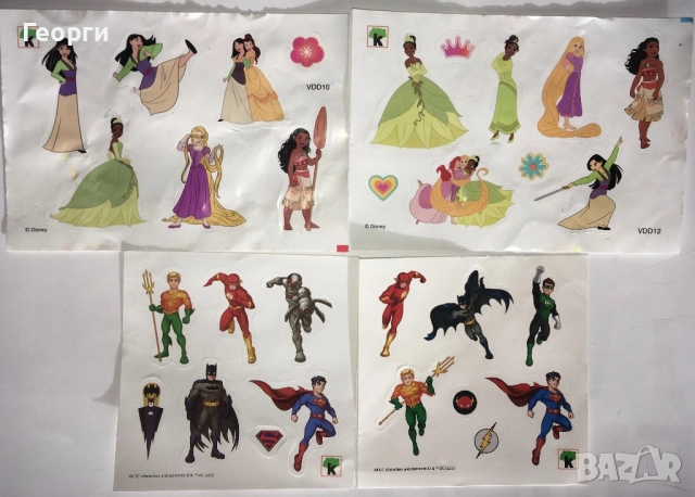 Стикери, ваденки, татуировки и картинки на Панини и Киндер от края на 80-те и 90-те от Италия.